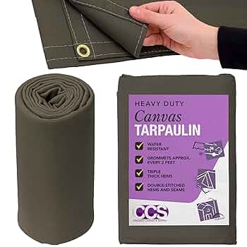 Waxed Canvas Tarp 3×4 8' x 8' SIMPLE CLASSIC tarp, waxed canvas & leather tie outs